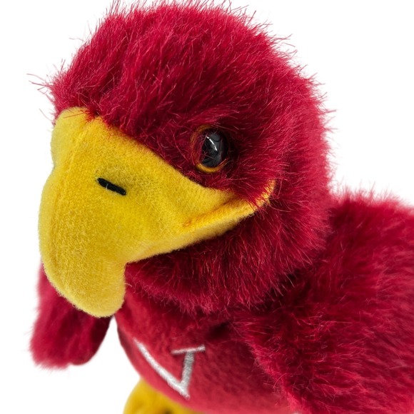 Viterbo University V Hawk Mascot Plush Stuffed Bird Red Yellow VU 6" - Picture 6 of 10